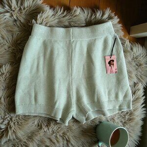 SINCERELY JULES Pistachio Green Knit Cozy Shorts Size XL NEW NWT